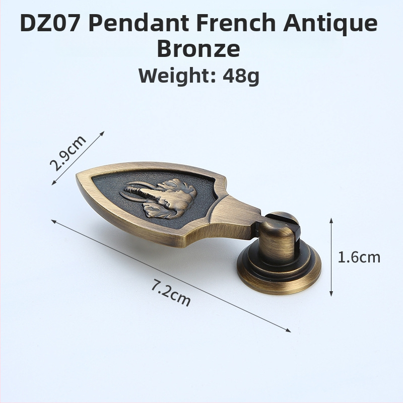 Úchytka na zásuvku/skriňu – mosadz, drôtovo ťahaný povrch, nový čínsky štýl, Model 1