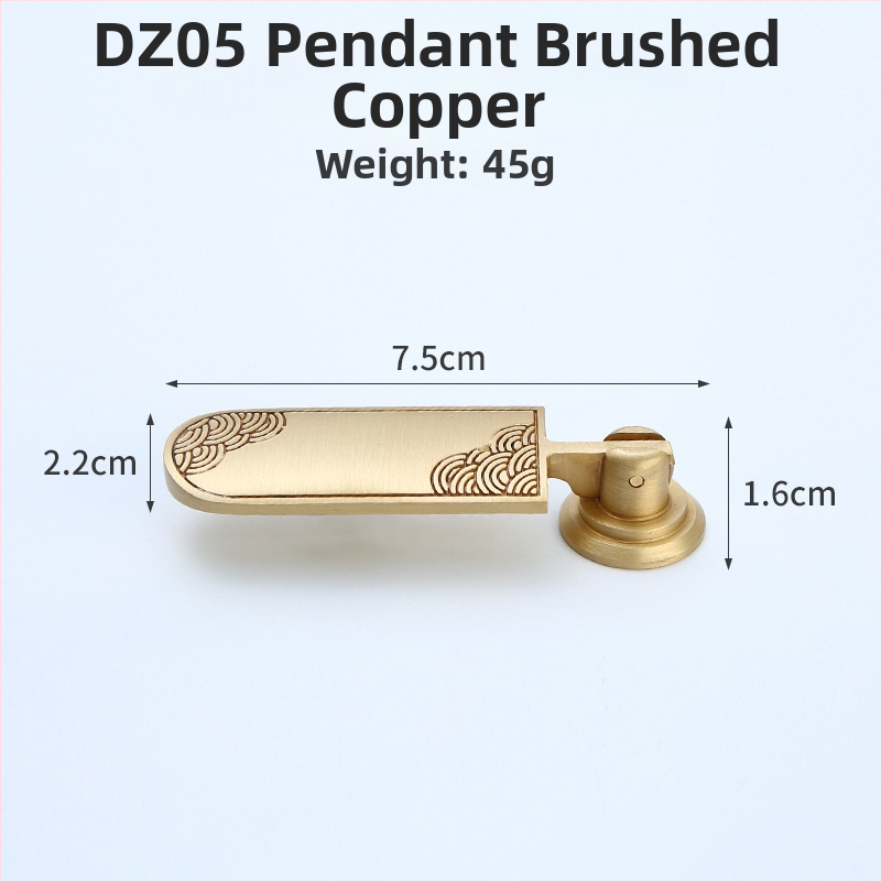 Úchytka na zásuvku/skriňu – mosadz, drôtovo ťahaný povrch, nový čínsky štýl, Model 1