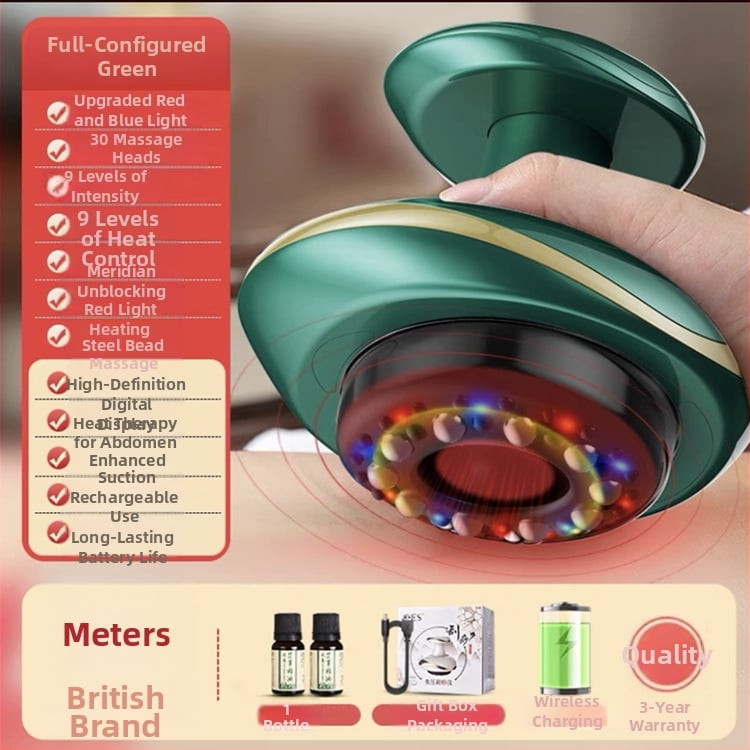 Elektriline massaažiaseade vaakumi ja kriimustamise funktsiooniga, mudel SWN-3301, USB toitide, temperatuuri reguleerimine 35–42°C, ABS korpus, 1200mAh aku