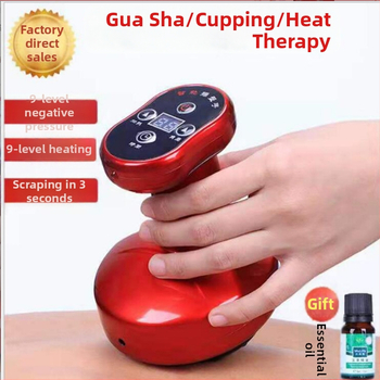 Dispozitiv electric pentru masaj cu tehnologie de abraziune și cupping, perie meridiană, aspirație puternică, comprimare caldă - portabil, baterie 500-800mAh, IPX3 rezistent la apă, pentru uz casnic