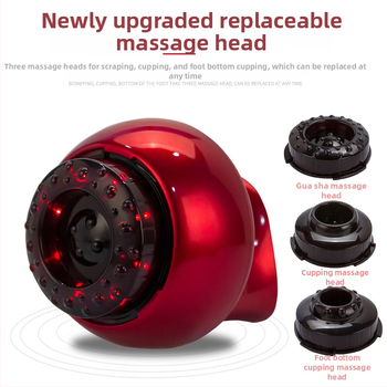 Dispozitiv electric pentru masaj cu tehnologie de abraziune și cupping, perie meridiană, aspirație puternică, comprimare caldă - portabil, baterie 500-800mAh, IPX3 rezistent la apă, pentru uz casnic