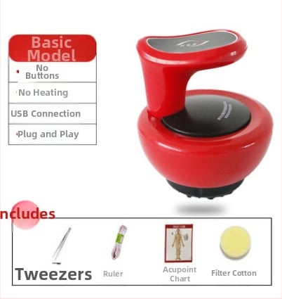 Dispozitiv electric pentru masaj cu tehnologie de abraziune și cupping, perie meridiană, aspirație puternică, comprimare caldă - portabil, baterie 500-800mAh, IPX3 rezistent la apă, pentru uz casnic