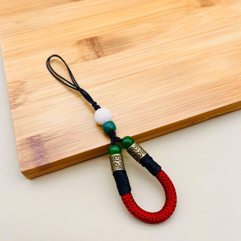 Ručni lanyard za mobitel, smola, unisex stil, visokoelastična pamuk šnura i plastična kopča, Rain weaving