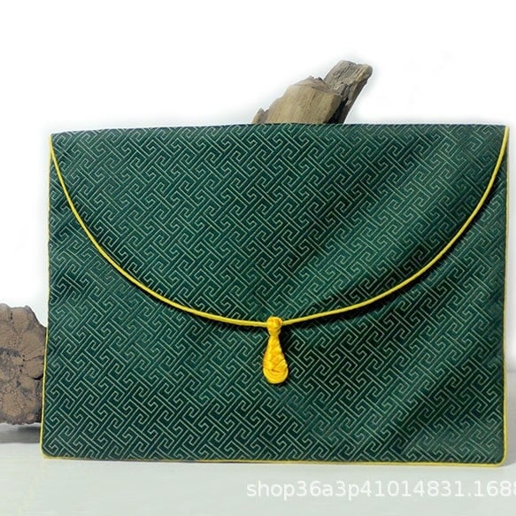 Kínai stílusú ékszer táska brokát anyagból, többfunkciós és hordozható, por- és nedvességálló, asztali tároláshoz