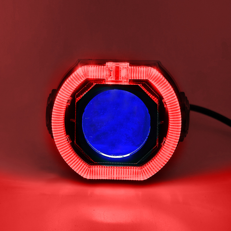 LED фар за електрически мотоциклет с вграден вентилатор, ангелско око и демонско око, алуминиево тяло, 50W, 9-60V, 5000lm, IP67