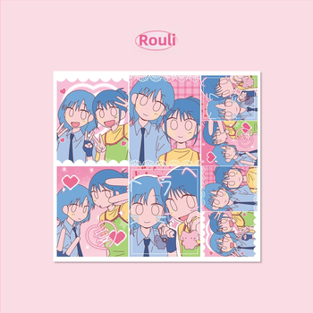 Polaroid-stílusú karakter matricák DIY telefontokhoz és iPad-dekorációhoz, szintetikus papír, UV nyomtatás, koreai stílus