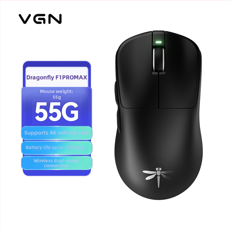 Игрова мишка Dragonfly F1 с оптичен сензор, ергономичен дизайн и безжичен двоен режим