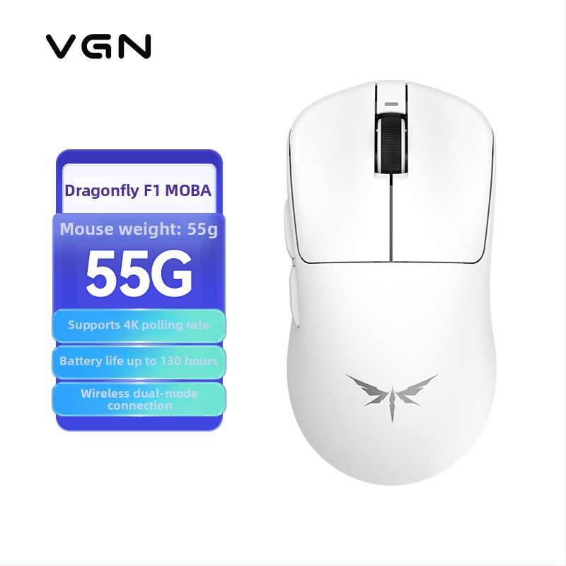 Игрова мишка Dragonfly F1 с оптичен сензор, ергономичен дизайн и безжичен двоен режим