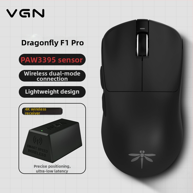 Игрова мишка Dragonfly F1 с оптичен сензор, ергономичен дизайн и безжичен двоен режим