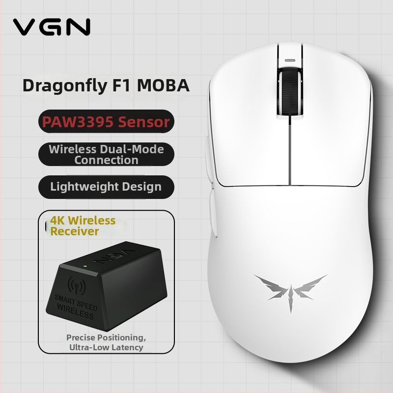 Игрова мишка Dragonfly F1 с оптичен сензор, ергономичен дизайн и безжичен двоен режим