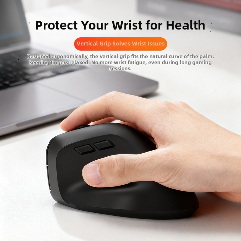 Ергономична вертикална безжична мишка с Bluetooth и двоен режим 2.4G, презареждаща се батерия 500 mAh, DPI 800-1200-1600, тиха работа
