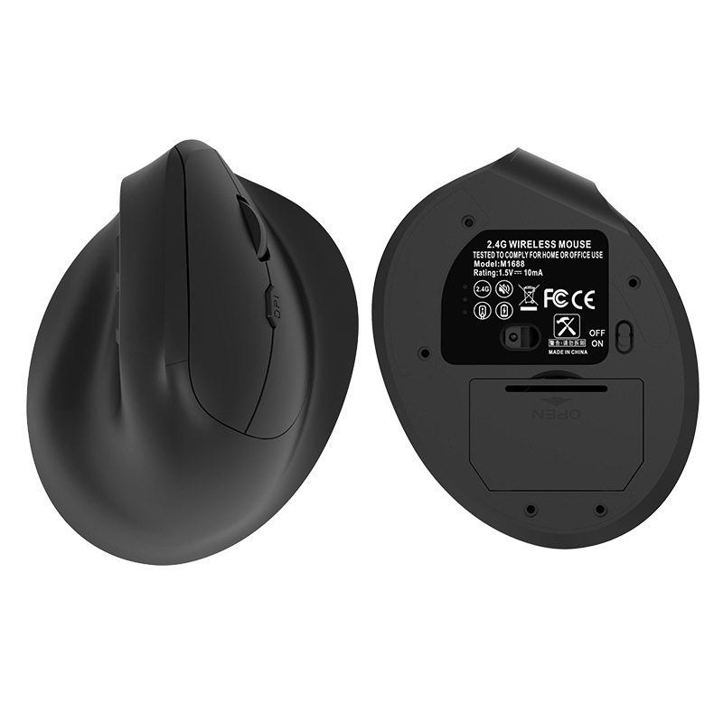 Ергономична вертикална безжична мишка с Bluetooth и двоен режим 2.4G, презареждаща се батерия 500 mAh, DPI 800-1200-1600, тиха работа