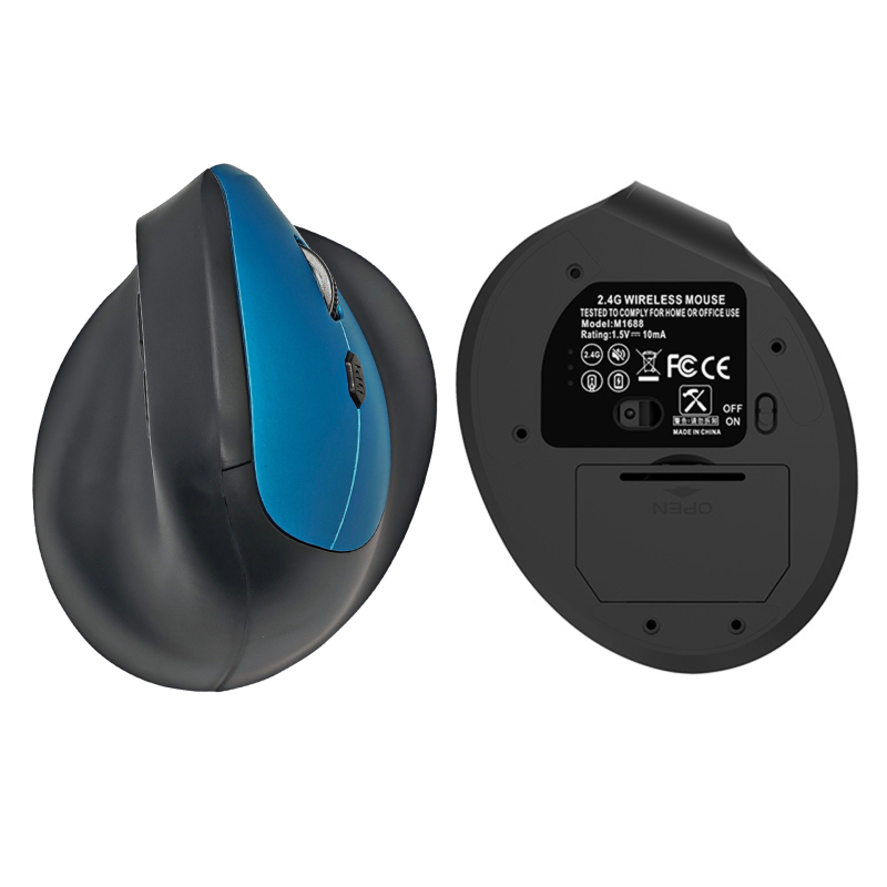 Ергономична вертикална безжична мишка с Bluetooth и двоен режим 2.4G, презареждаща се батерия 500 mAh, DPI 800-1200-1600, тиха работа