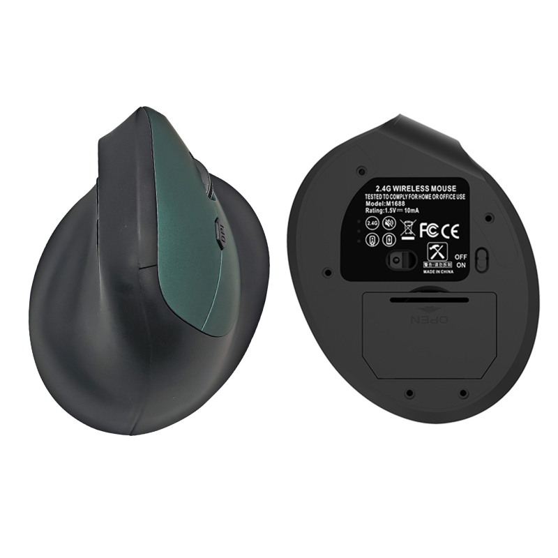 Ергономична вертикална безжична мишка с Bluetooth и двоен режим 2.4G, презареждаща се батерия 500 mAh, DPI 800-1200-1600, тиха работа