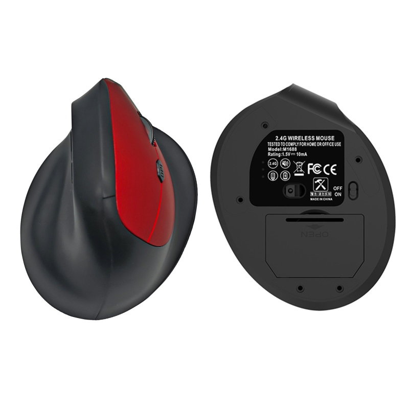 Ергономична вертикална безжична мишка с Bluetooth и двоен режим 2.4G, презареждаща се батерия 500 mAh, DPI 800-1200-1600, тиха работа