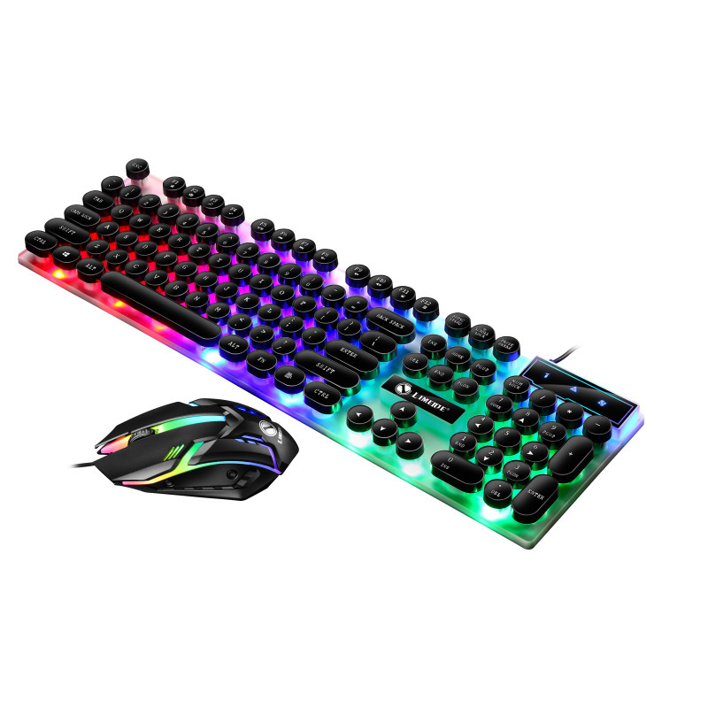 GTX300 set tipkovnice i miša, 104 tipke, žični membranski tipkovnik s naslonom za zglob i višebojnim pozadinskim osvjetljenjem