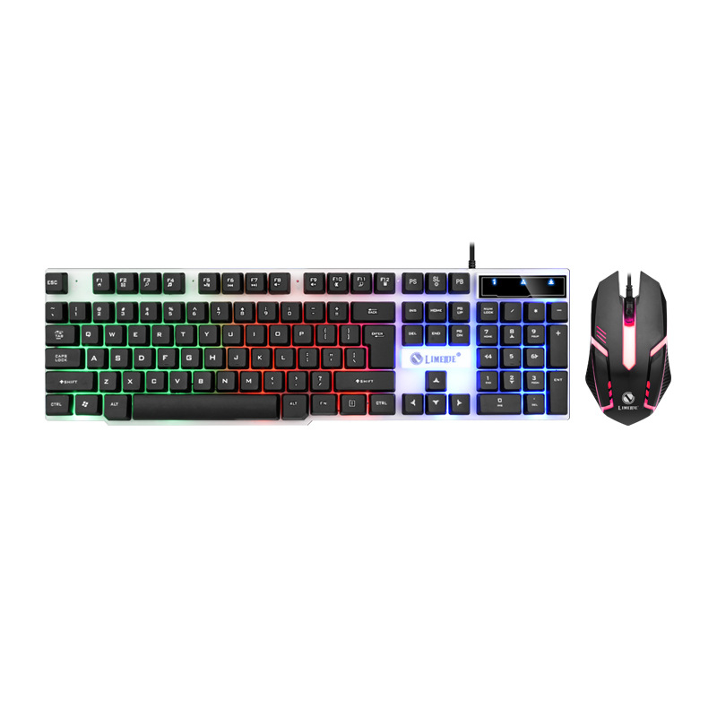 GTX300 set tipkovnice i miša, 104 tipke, žični membranski tipkovnik s naslonom za zglob i višebojnim pozadinskim osvjetljenjem
