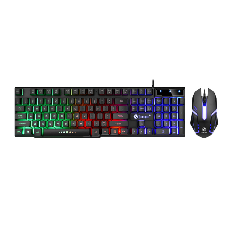 GTX300 set tipkovnice i miša, 104 tipke, žični membranski tipkovnik s naslonom za zglob i višebojnim pozadinskim osvjetljenjem