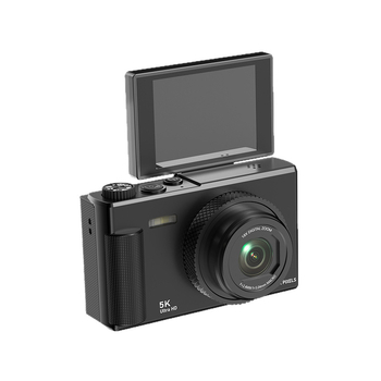 Be veidrodžio skaitmeninė kamera su pasukamu ekranu retro stiliuje, CCD jutiklis 1/3.2in, 24 MP, 16x optinis priartinimas