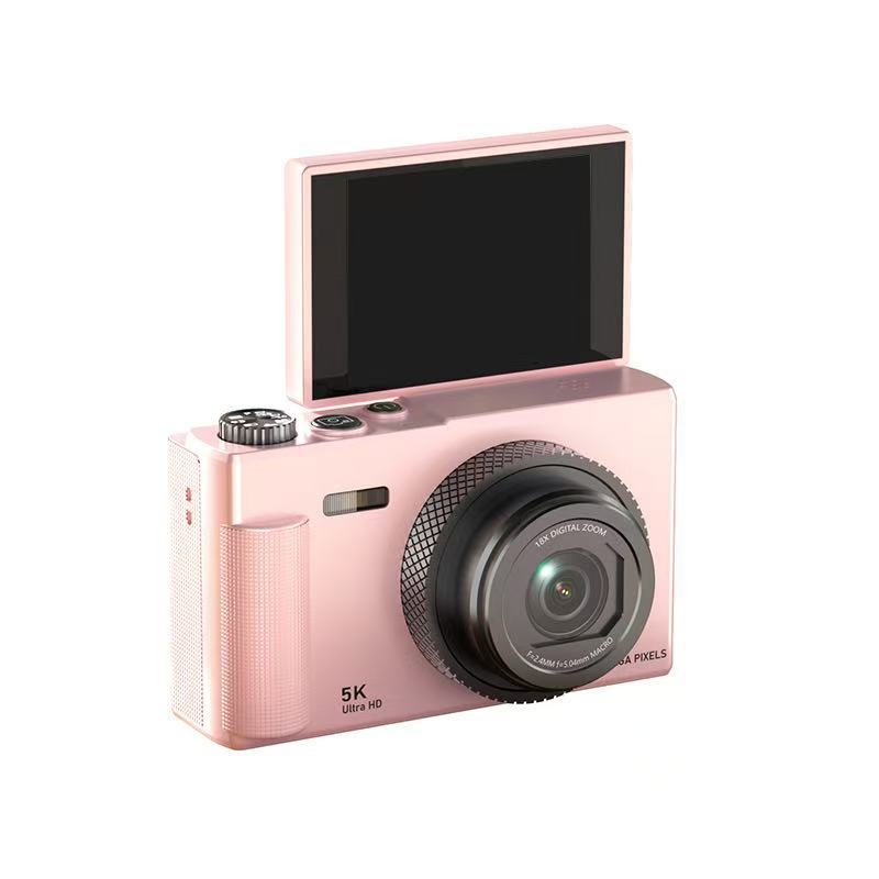 Be veidrodžio skaitmeninė kamera su pasukamu ekranu retro stiliuje, CCD jutiklis 1/3.2in, 24 MP, 16x optinis priartinimas