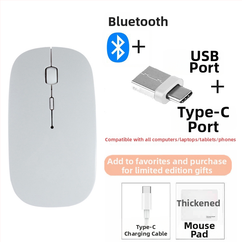 Diansen 8898 Bezvadu Bluetooth pele ar 3 taustiņiem, 1600 DPI, Plug-and-Play MacBook ierīcei