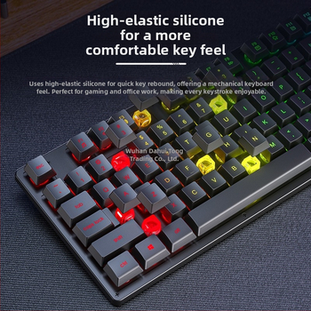 Клавиатура AULA Wolf Spider S3005, проводна офисна клавиатура, 104 клавиша, USB, цифрова клавиатура, смесена подсветка