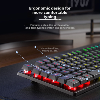 Клавиатура AULA Wolf Spider S3005, проводна офисна клавиатура, 104 клавиша, USB, цифрова клавиатура, смесена подсветка