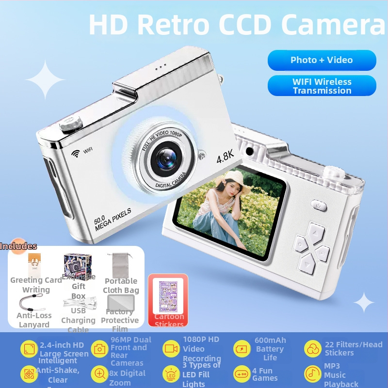 Retro CCD skaitmeninis fotoaparatas su 3x optiniu priartinimu, įėjimo lygio modelis, CCD jutiklis