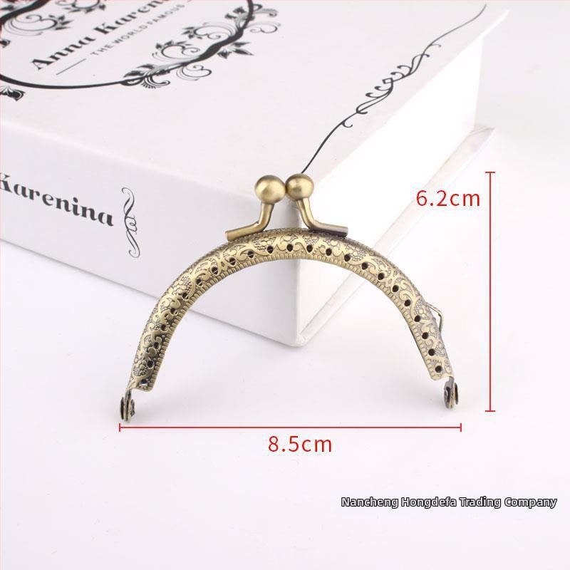 Metalinė pusmėnulio formos rankinės rėmas – DIY megztų rankinių priedai