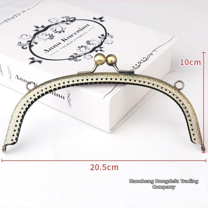 Metalinė pusmėnulio formos rankinės rėmas – DIY megztų rankinių priedai