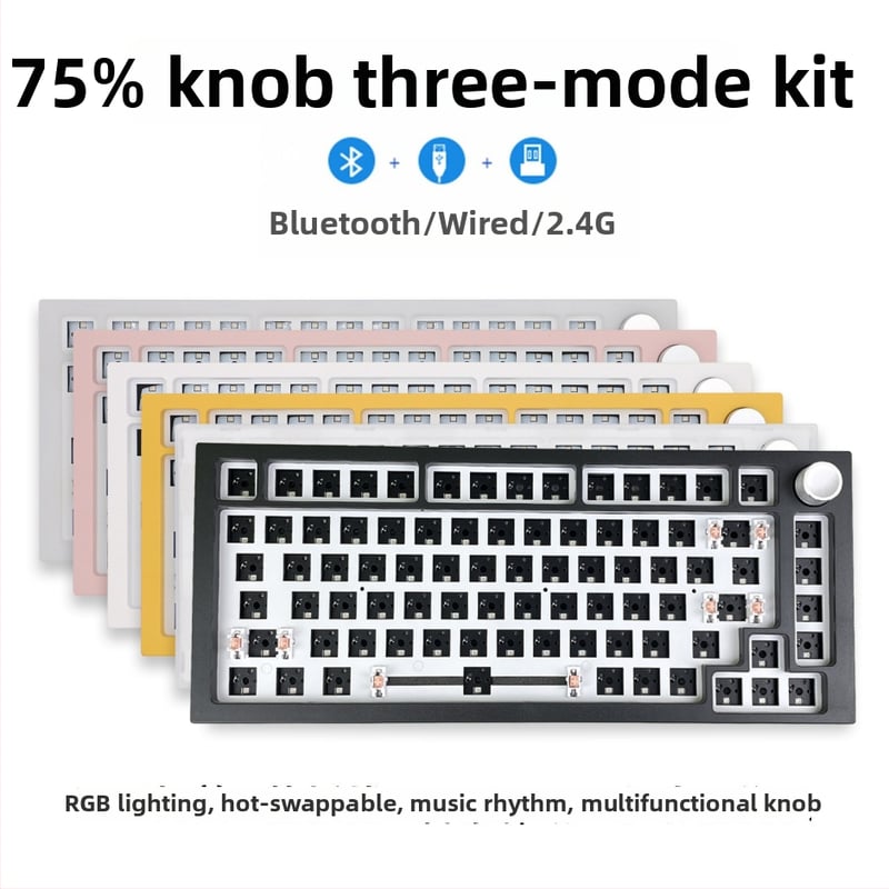 Механичен клавиатурен комплект – 75 клавиша, безжичен три режима, RGB подсветка, hot-plug, съвместим с 4+ устройства