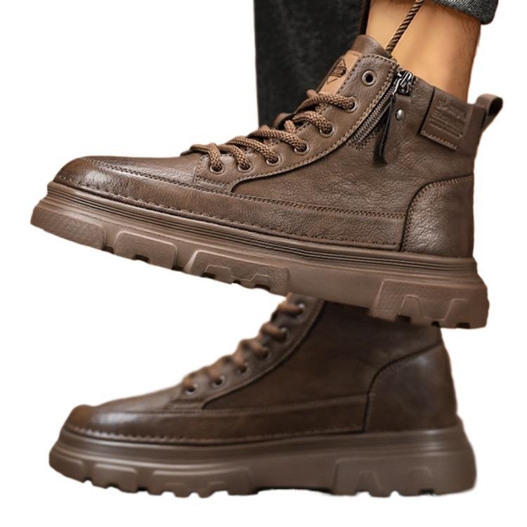 Pánske Martin topánky, vrchný materiál split koža, vnútorná podšívka z textilu, podrážka z gumy, vysoký kotník, voľnočasový štýl, na jar a jeseň