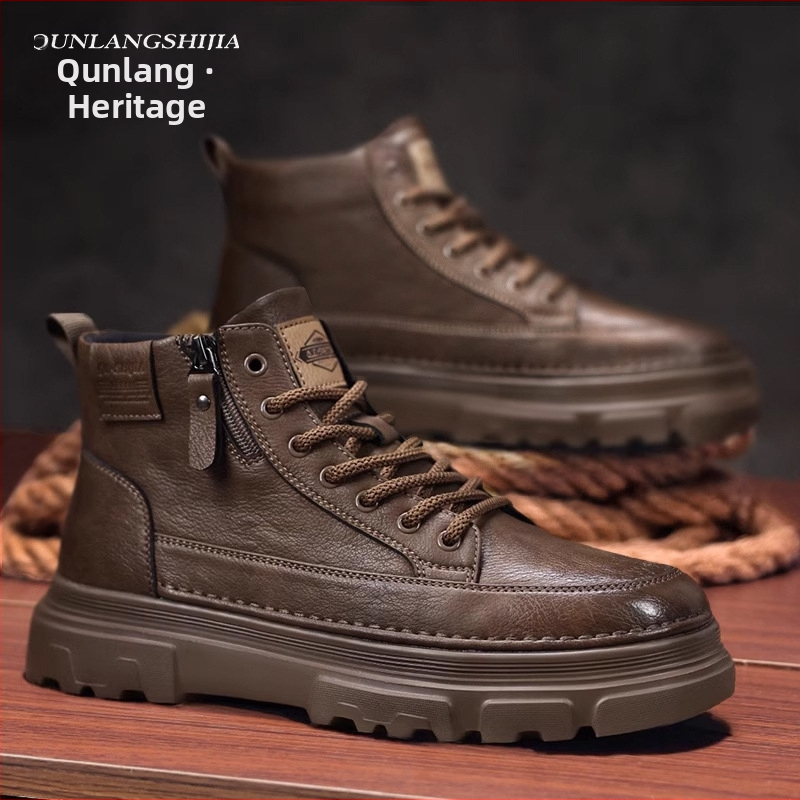 Pánske Martin topánky, vrchný materiál split koža, vnútorná podšívka z textilu, podrážka z gumy, vysoký kotník, voľnočasový štýl, na jar a jeseň