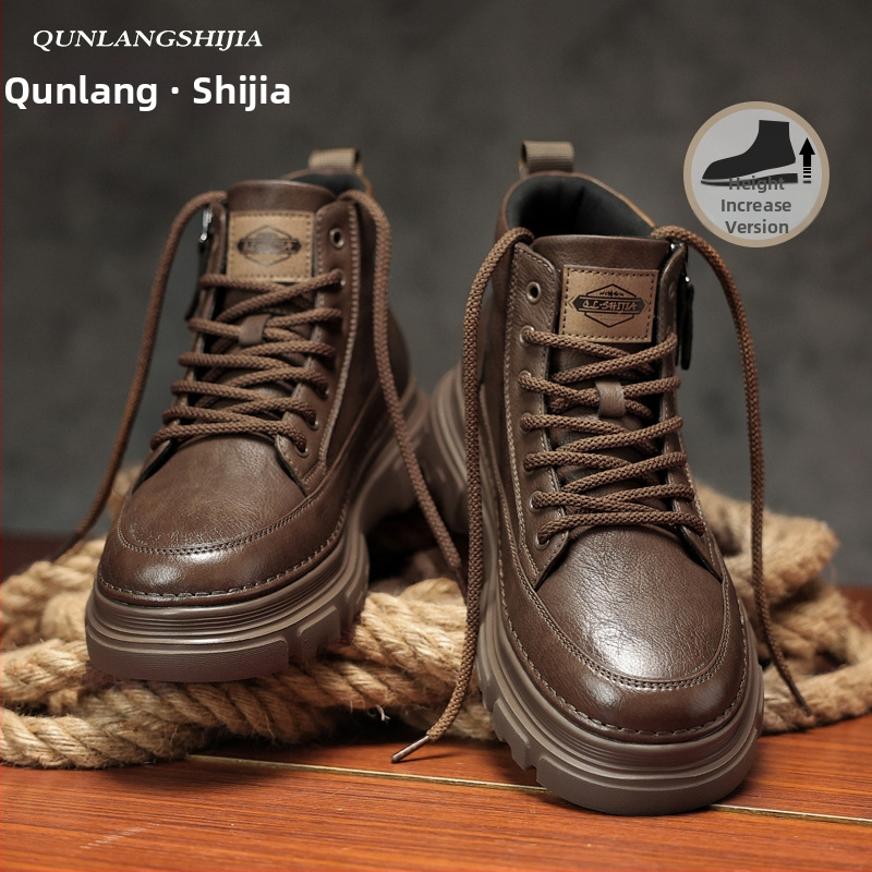 Pánske Martin topánky, vrchný materiál split koža, vnútorná podšívka z textilu, podrážka z gumy, vysoký kotník, voľnočasový štýl, na jar a jeseň