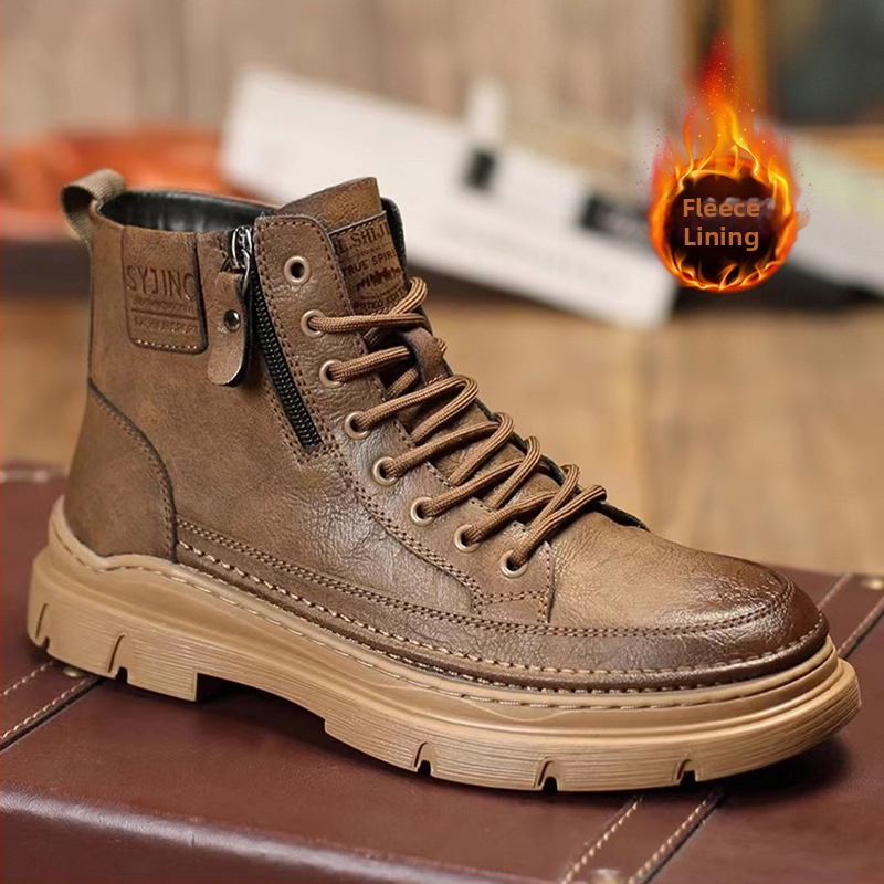 Pánske Martin topánky, vrchný materiál split koža, vnútorná podšívka z textilu, podrážka z gumy, vysoký kotník, voľnočasový štýl, na jar a jeseň