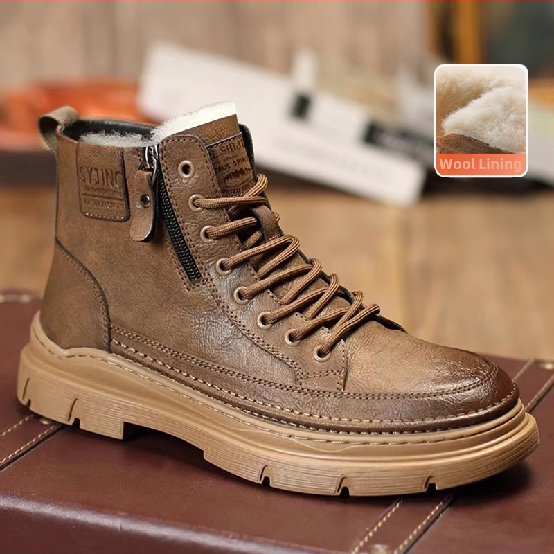 Pánske Martin topánky, vrchný materiál split koža, vnútorná podšívka z textilu, podrážka z gumy, vysoký kotník, voľnočasový štýl, na jar a jeseň