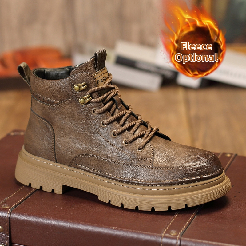 Pánske Martin topánky, vrchný materiál split koža, vnútorná podšívka z textilu, podrážka z gumy, vysoký kotník, voľnočasový štýl, na jar a jeseň