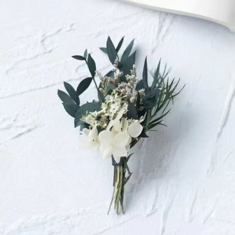 Rózsa szárazlevél-erezetű virágkorzá, 999 márka — esküvői kiegészítő menyasszony és vőlegény részére