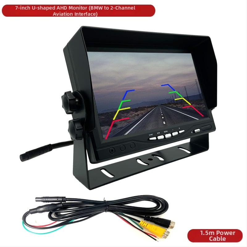 Automobilinis LCD ekranas su AHD galinio vaizdo vaizdu, modelis 701002, raiška 1024x600 IPS, analoginis įėjimas, PAL/NTSC