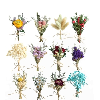 Мини букет от сушени цветя и вечни рози — Praise Village