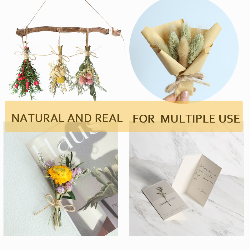 Мини букет от сушени цветя и вечни рози — Praise Village