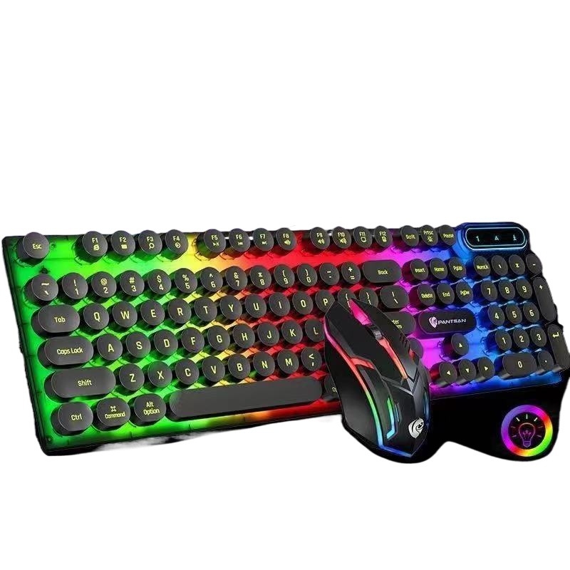 Set tipkovnice i miša s USB pozadinskim osvjetljenjem, žični za desktop i laptop