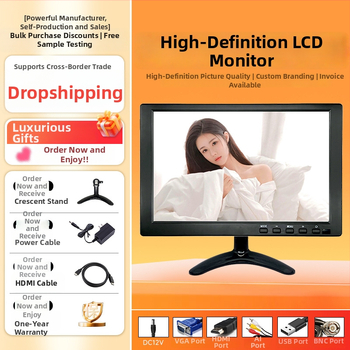 L106 jutiklinis monitorius su IPS TFT LCD, įvestys HDMI, VGA, BNC, AV ir USB, visuotinis suderinamumas, raiška 1024x600/1280x800/1920x1080