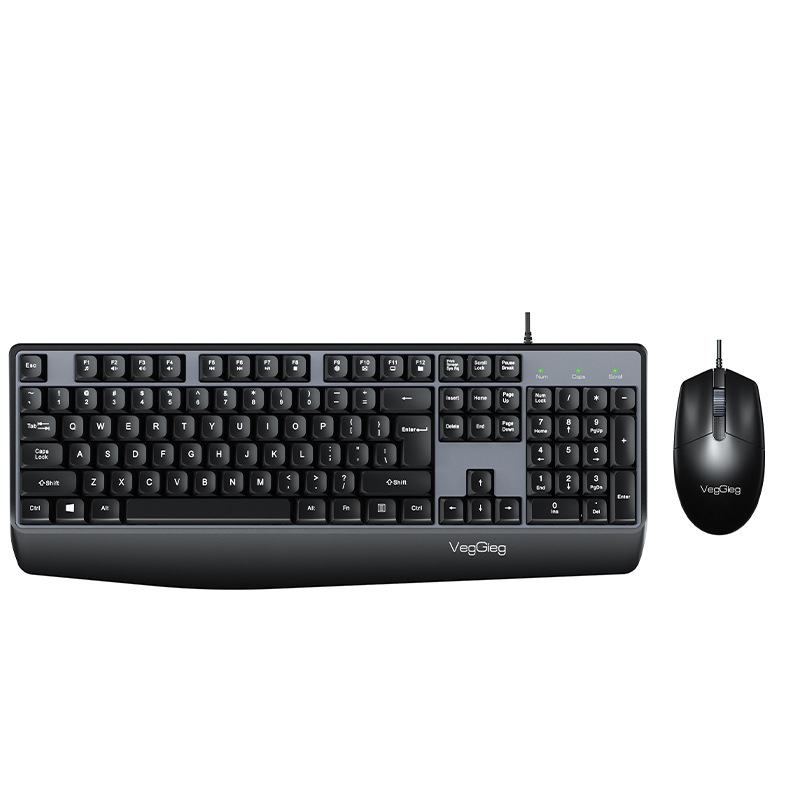 Weige жичен комплект клавиатура и мишка – USB, 1,8 m кабел, 1200 dpi, ергономичен, водоустойчив