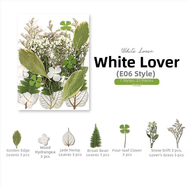 DIY készlet szárított levelekkel és valódi virágokkal, kézzel készített növényi példányok díszítésre, 21 darab