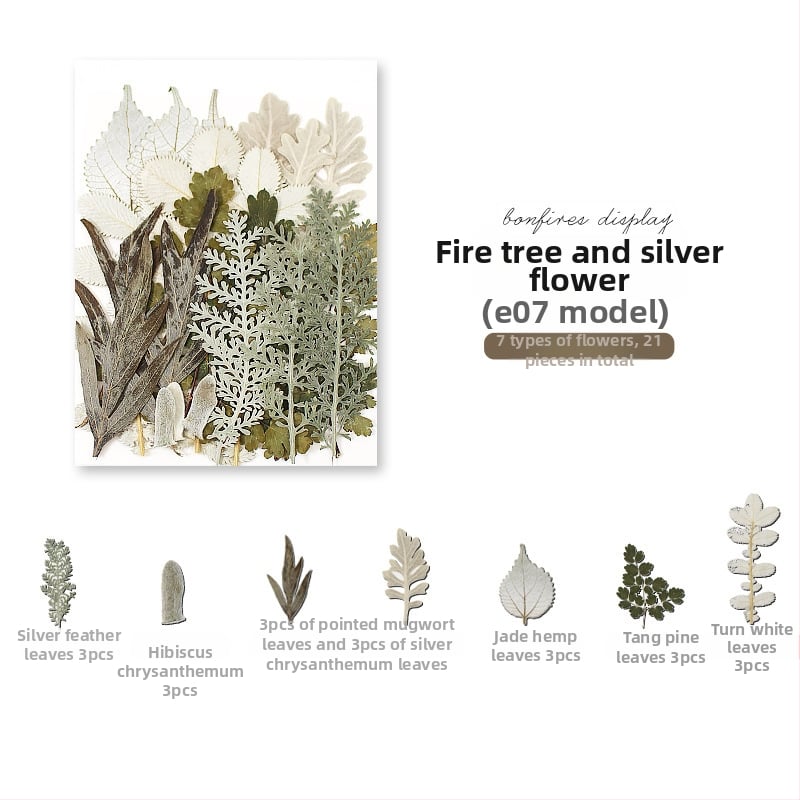 DIY készlet szárított levelekkel és valódi virágokkal, kézzel készített növényi példányok díszítésre, 21 darab