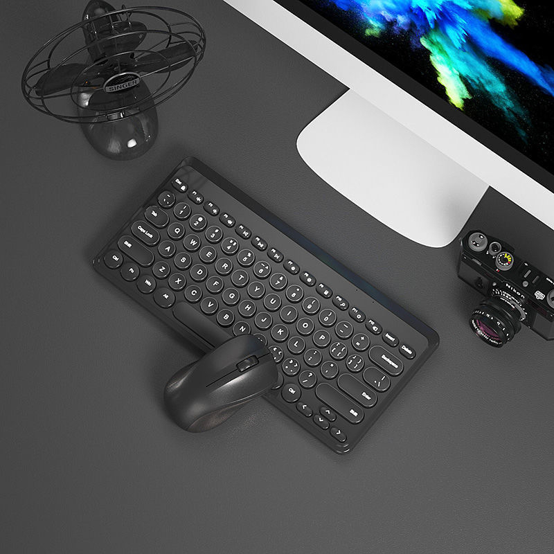Set tastatură și mouse Bluetooth fără fir, tastatură mecanică, fără iluminare, nu este rezistent la apă