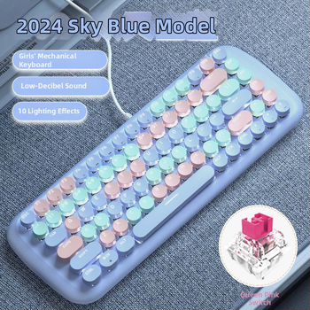 Проводен механичен комплект клавиатура и мишка с смесено осветление, ABS пластмасова конструкция, USB свързване, без подложка за китката