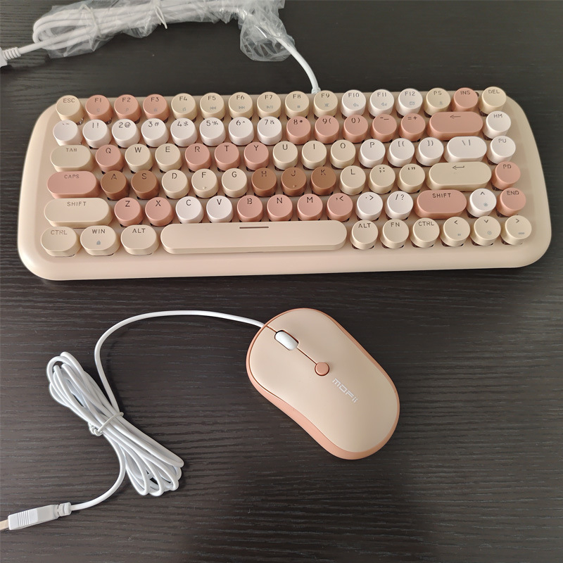 Проводен механичен комплект клавиатура и мишка с смесено осветление, ABS пластмасова конструкция, USB свързване, без подложка за китката