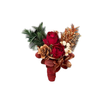 Сватбен корсаж с изсушени и вечни цветя – варианти Роза и Звездно небе, аксесоар за китка